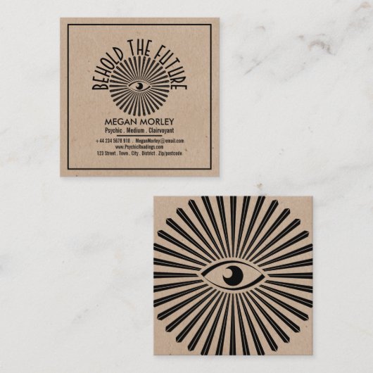 Oog van Voorzienigheid, Psychisch - Medium - Helde Vierkante Visitekaartje (Voorkant / Achterkant)