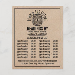 Oog van voorzienigheid, psychische lezing prijslij flyer