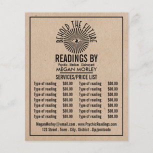 Oog van voorzienigheid, psychische lezing prijslij flyer