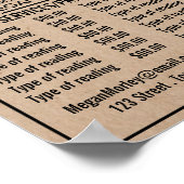 Oog van voorzienigheid, psychische lezing prijslij poster (Hoek)