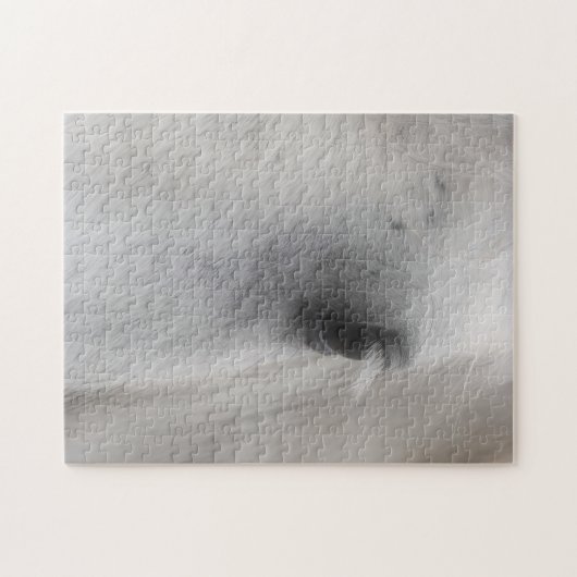 Oog van wit paard dier legpuzzel (Horizontaal)