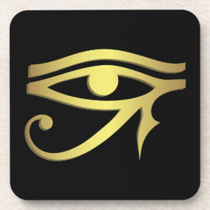 Oog van zwarte van het horus de Egyptische symbool Drankjes Onderzetter
