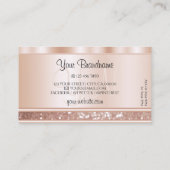 Oog Vangbaar Roos Goud Glitter Monogram Visitekaartje (Achterkant)