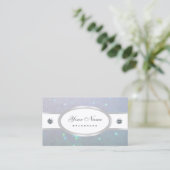 Oog Vangbare Witte Baby Blauwe Lichte Parel Glitte Visitekaartje (Staand voorkant)