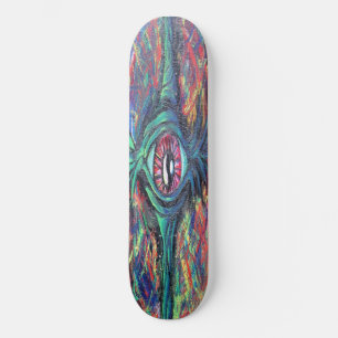 Oog Verdraaid en Trippy Schilderij Skateboard