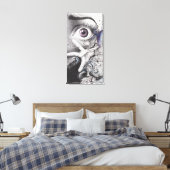 Oog vis en hand Droom Surrealistische tekenkunst Canvas Afdruk (Insitu (Slaapkamer))