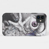 Oog vis en hand Surrealistisch potlood tekenkunst Case-Mate iPhone Case (Achterkant (horizontaal))