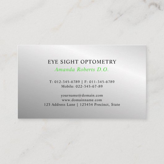 Oog Visitekaartje (Achterkant)