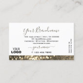 Oog witte gouden mousserende glitter toevoegen Log Visitekaartje (Achterkant)