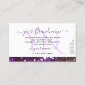 Oog Witte Paars sparkle Glitter Monogram Visitekaartje (Achterkant)