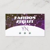 Oog Witte Paars sparkle Glitter Monogram Visitekaartje (Voorkant)