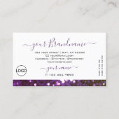 Oog witte Paarse sparkle glitter toevoegen Logo Visitekaartje (Achterkant)