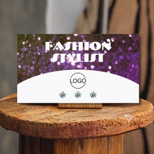 Oog witte Paarse sparkle glitter toevoegen Logo Visitekaartje