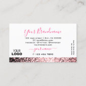 Oog witte roze mousserende glitter toevoegen Logo Visitekaartje (Achterkant)