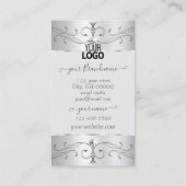 Oog Zilvergrijze  Ornamenten toevoegen Logo Visitekaartje (Achterkant)