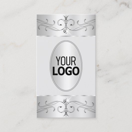 Oog Zilvergrijze  Ornamenten toevoegen Logo Visitekaartje (Voorkant)