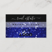 Oog zwarte blauwe mousserende glitter toevoegen Lo Visitekaartje (Voorkant)
