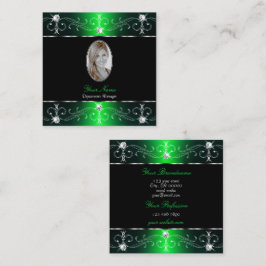 Oog zwarte groene  Ornamenten toevoegen foto Vierkante Visitekaartje