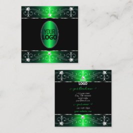 Oog zwarte groene  Ornamenten toevoegen Logo Vierkante Visitekaartje