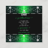 Oog zwarte groene  Ornamenten toevoegen Logo Vierkante Visitekaartje (Achterkant)