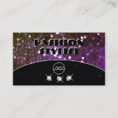 Oog zwarte Paarse sparkle Glitter toevoegen Logo Visitekaartje (Voorkant)