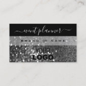 Oog zwarte zilveren sparkle Glitter toevoegen Logo Visitekaartje (Voorkant)