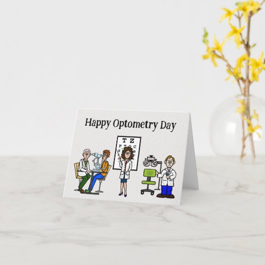 Oogarts en personeel Dank u voor de Optometriedag Kaart (Gele Bloem)