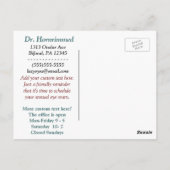 Oogarts: jaarlijkse herinnering voor examen na kaa briefkaart (Achterkant)