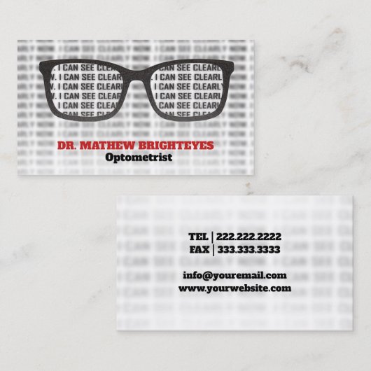 Oogarts optometrist visitekaartje (Voorkant / Achterkant)