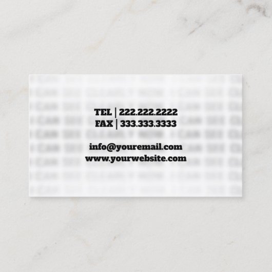 Oogarts optometrist visitekaartje (Achterkant)