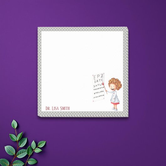 Oogarts, verpleger gepersonaliseerde post post-it® notes