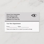 Oogarts visie bulkafspraak Visitekaartjes Afsprakenkaartje (Voorkant)
