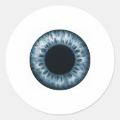 Oogbal blauw iris oog grappige grap nieuwigheid ronde sticker (Voorkant)