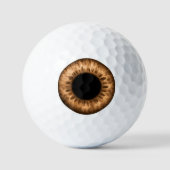 Oogbal bruin iris oog grappige grap nieuwigheid golfballen (Voorkant)