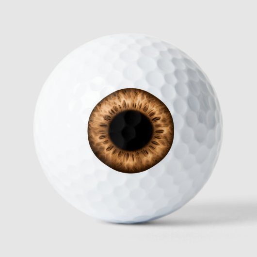 Oogbal bruin iris oog grappige grap nieuwigheid golfballen (Voorkant)