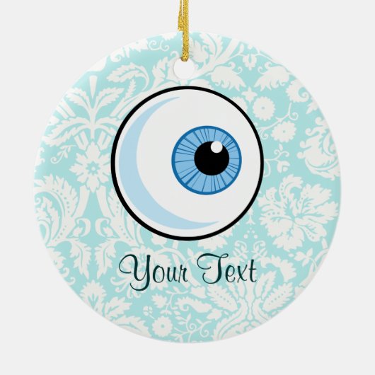 Oogbal; Cute Keramisch Ornament (Achterkant)