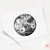 Oogbal Horror zwart inktwerk Ronde Sticker (Envelop)