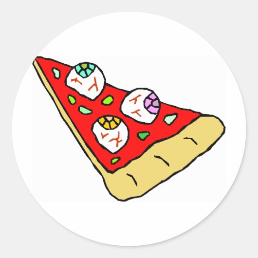 Oogbal Pizza Ronde Sticker (Voorkant)