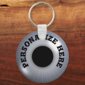 Oogbal zilver grijs zwart grillig sleutelhanger (Voorkant)