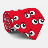 Oogballen op rood stropdas (Opgerold)