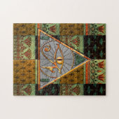 Oogbeeld van Horus Pyramid en oud Egyptisch Patroo Legpuzzel (Horizontaal)