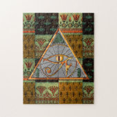 Oogbeeld van Horus Pyramid en oud Egyptisch Patroo Legpuzzel (Verticaal)