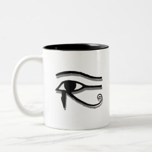 Oogbeeld van paardenbloemen (Eye of Horus Egyptian Tweekleurige Koffiemok