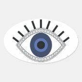 Oogbescherming voor de ogen, griekblauw oog ovale sticker (Voorkant)