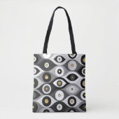 Oogbeschermingspatroon voor de ogen grijswaarden e tote bag (Voorkant)