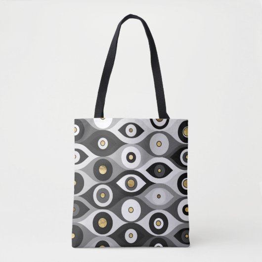 Oogbeschermingspatroon voor de ogen grijswaarden e tote bag (Voorkant)