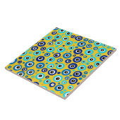 Oogbeschermingspatroon voor de ogen tegen het gele tegeltje (Zijkant)