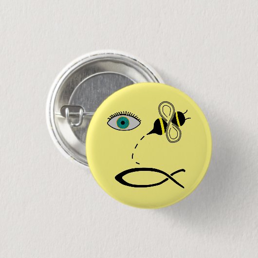 Oogbijen Christelijk Ronde Button 3,2 Cm (Voorkant /achterkant)