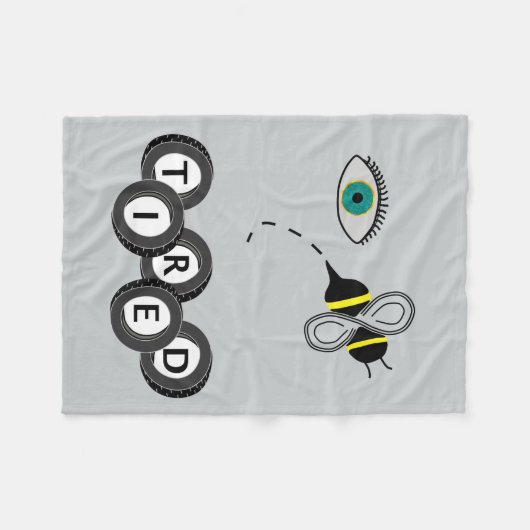 Oogbijen getierd fleece deken (Voorkant (Horizontaal))