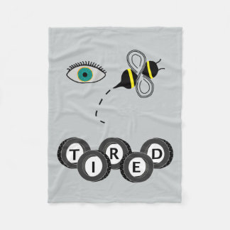 Oogbijen getierd fleece deken